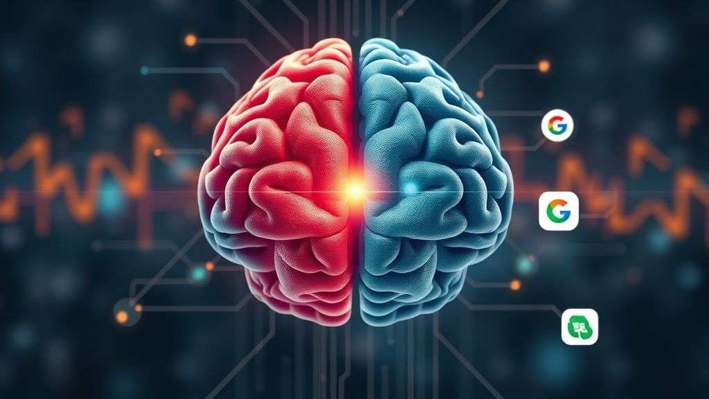 Visual representation of a second brain with digital tools and mind integration